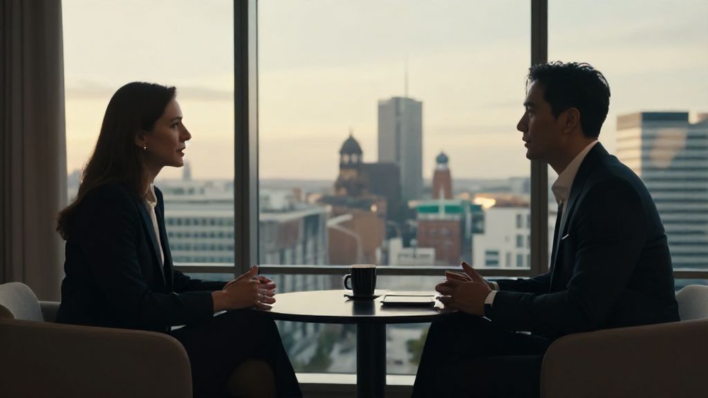 Professionelle Beratungssituation in modernem Büro